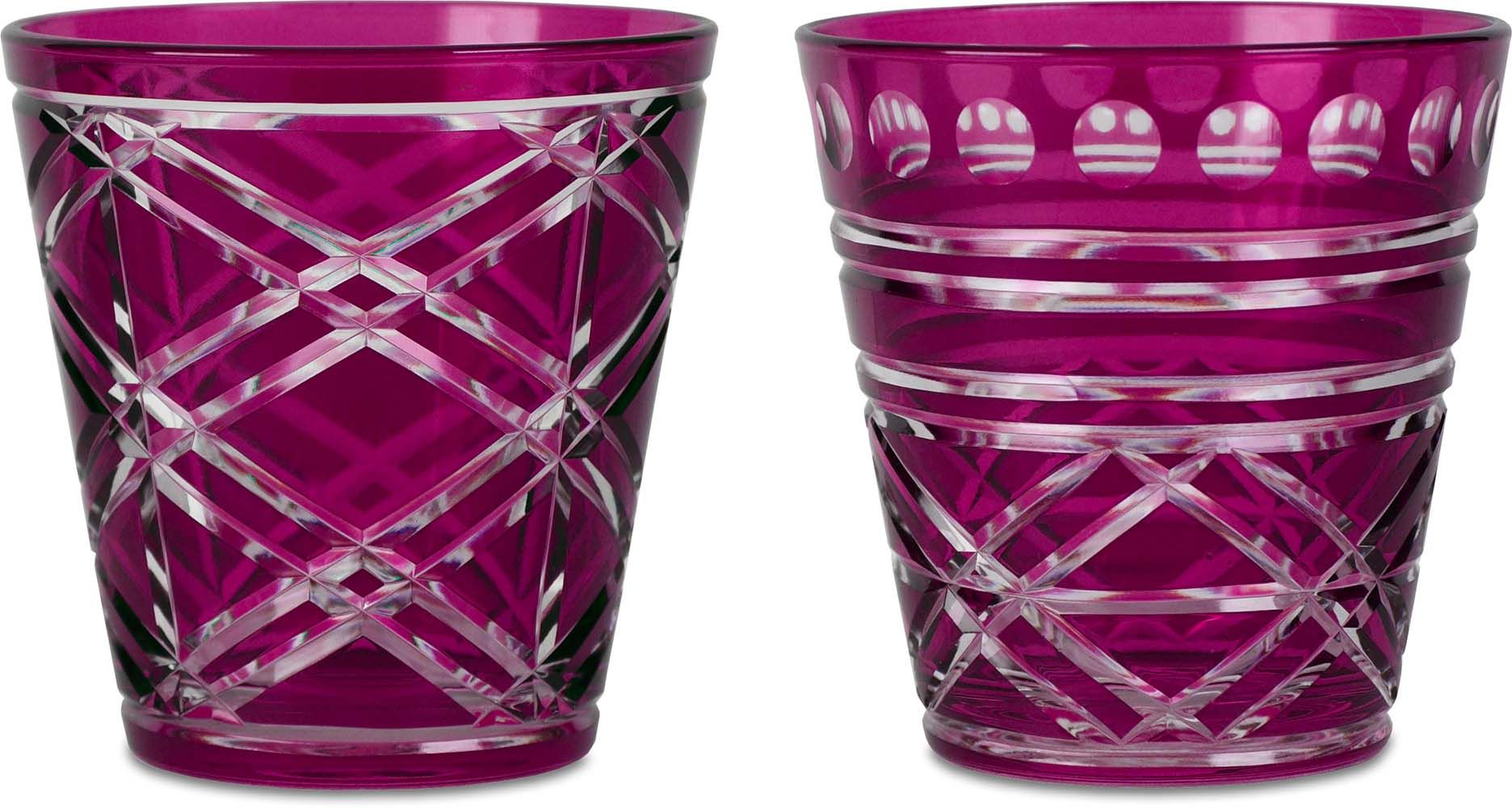 Set 2 Tumbler Vetro Intagliati - Malva Baci Milano