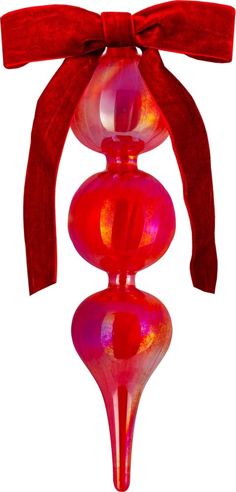 Decorazione Natale Vetro 24 Cm - Rosso
