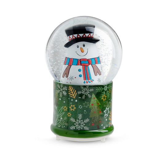 Palla Di Neve Natale C/Luce E Musica Pupazzo Di Neve 10X16