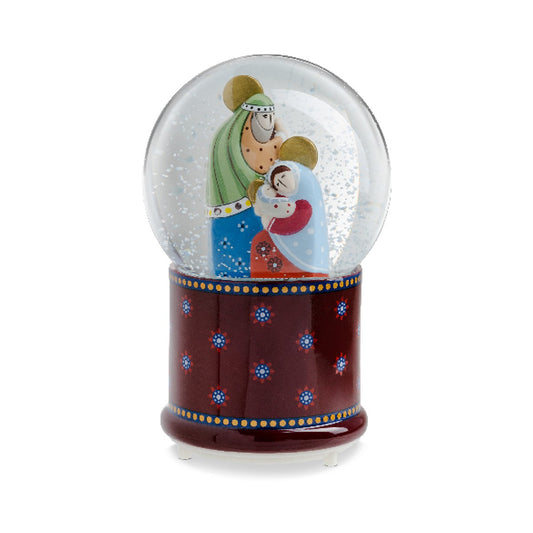 Palla Di Neve Natale C/Luce E Musica Presepe 10X16