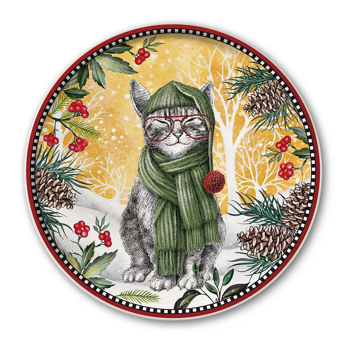 Piatto Panettone Natale Gatto 2024 D.31