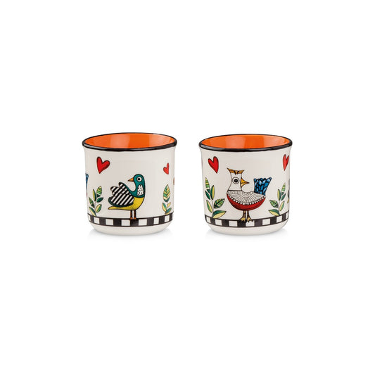 Set 2 Bicchierini Cocorico` Arancio Ml 80