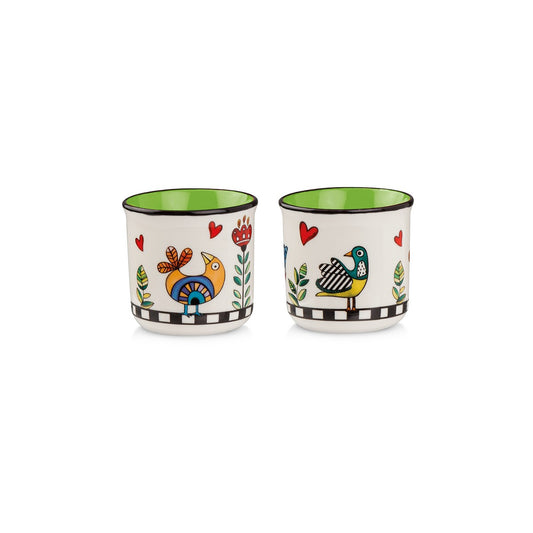 Set 2 Bicchierini Cocorico` Verde Ml 80
