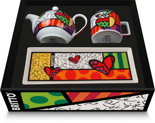Set Teiera-Tazza Cappuccino Mela-Vassoio