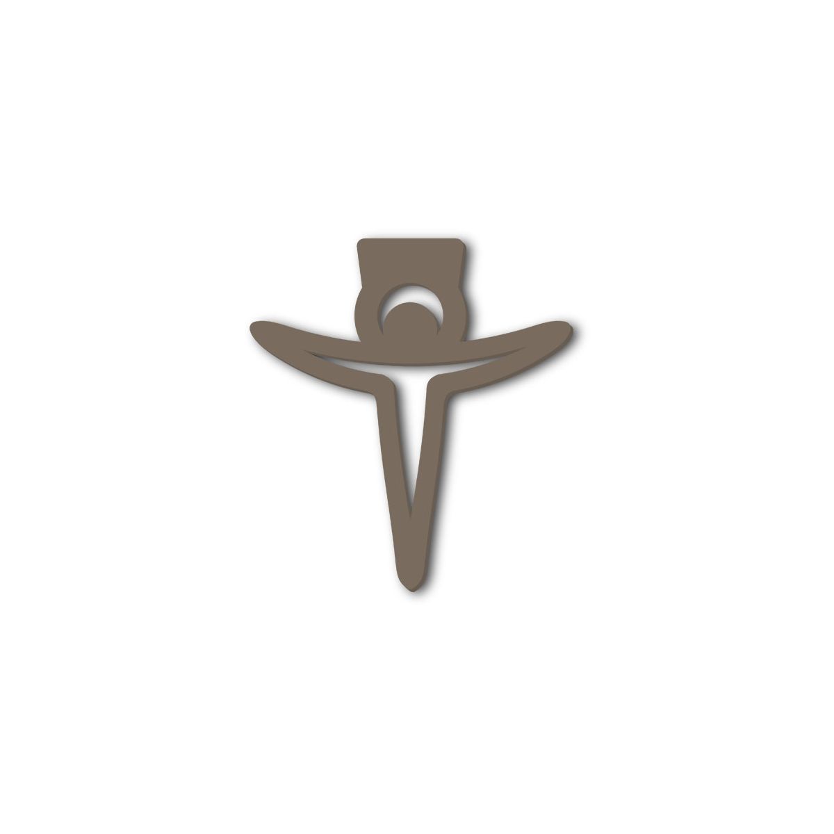 Croce Cristo Stilizzato 36X40Cm Bronzo