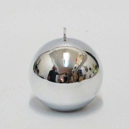 Ball Candle Sicilia Silver Shiny 9 Cm Kaheku