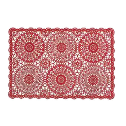 Pizzi Americana Fiore 30X45 Cm Rossa Pizzo Vinilic