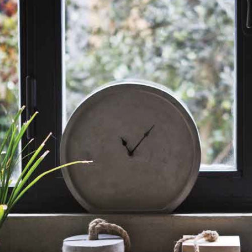 Concreto Orologio (B) In Resina Grigia 28X6Xh26 Cm