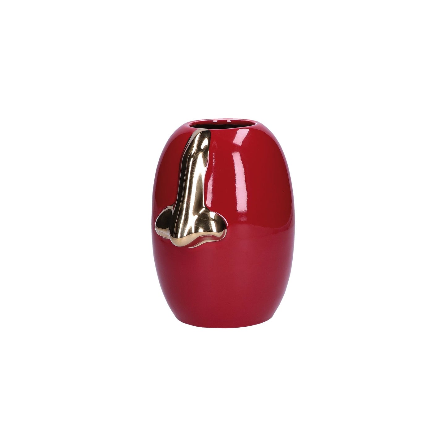 Pensami Vaso Naso Rosso E Oro In Stoneware Rituali Domestici