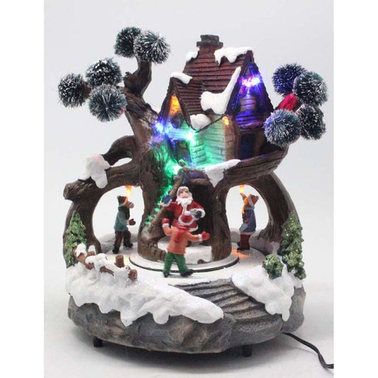 Carillon Albero Con Pupazzo Di Neve