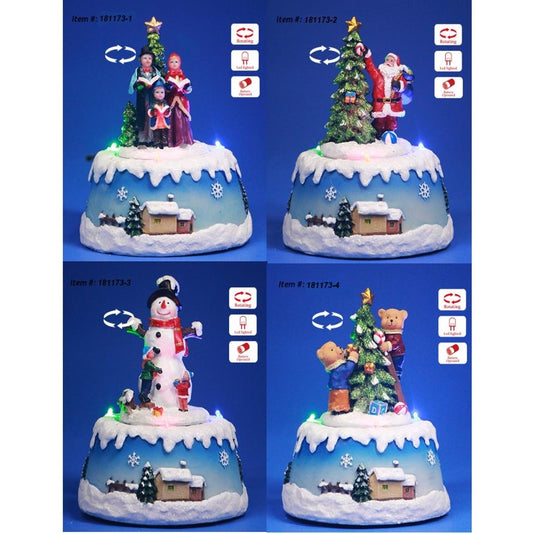 Scene/Turning Snowman - Ass. Multicolor-Battery-Led-