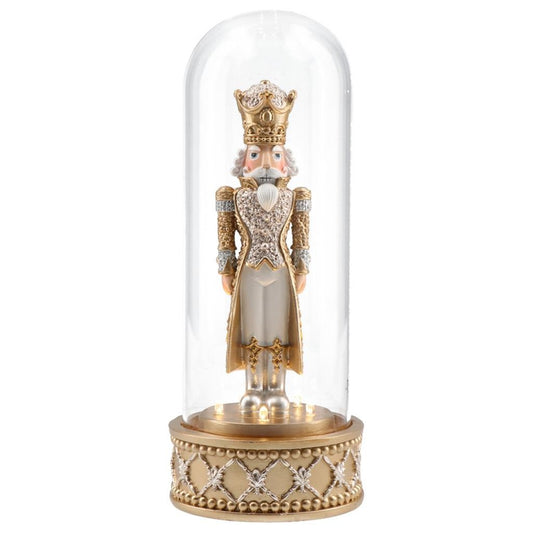 Nutcracker beads in glass dome poly