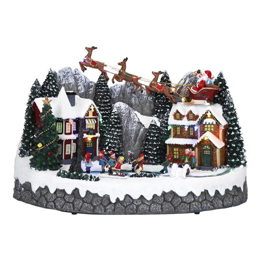 Village with skaters animated