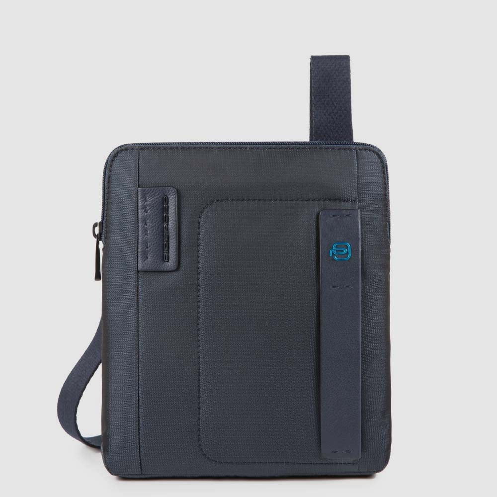 Borsello Porta Ipad Air In Tessuto E Pelle Blu