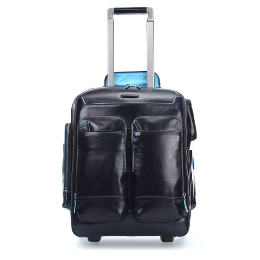 Zaino In Pelle Con Portabilità A Trolley Blu