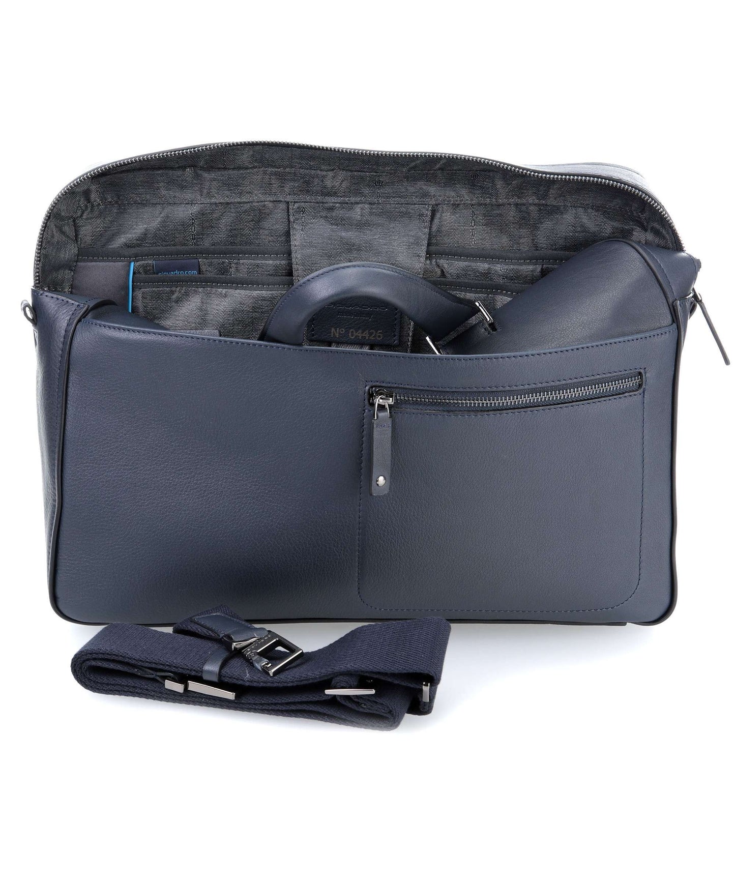 Cartella 2 Manici In Pelle Blu David Piquadro