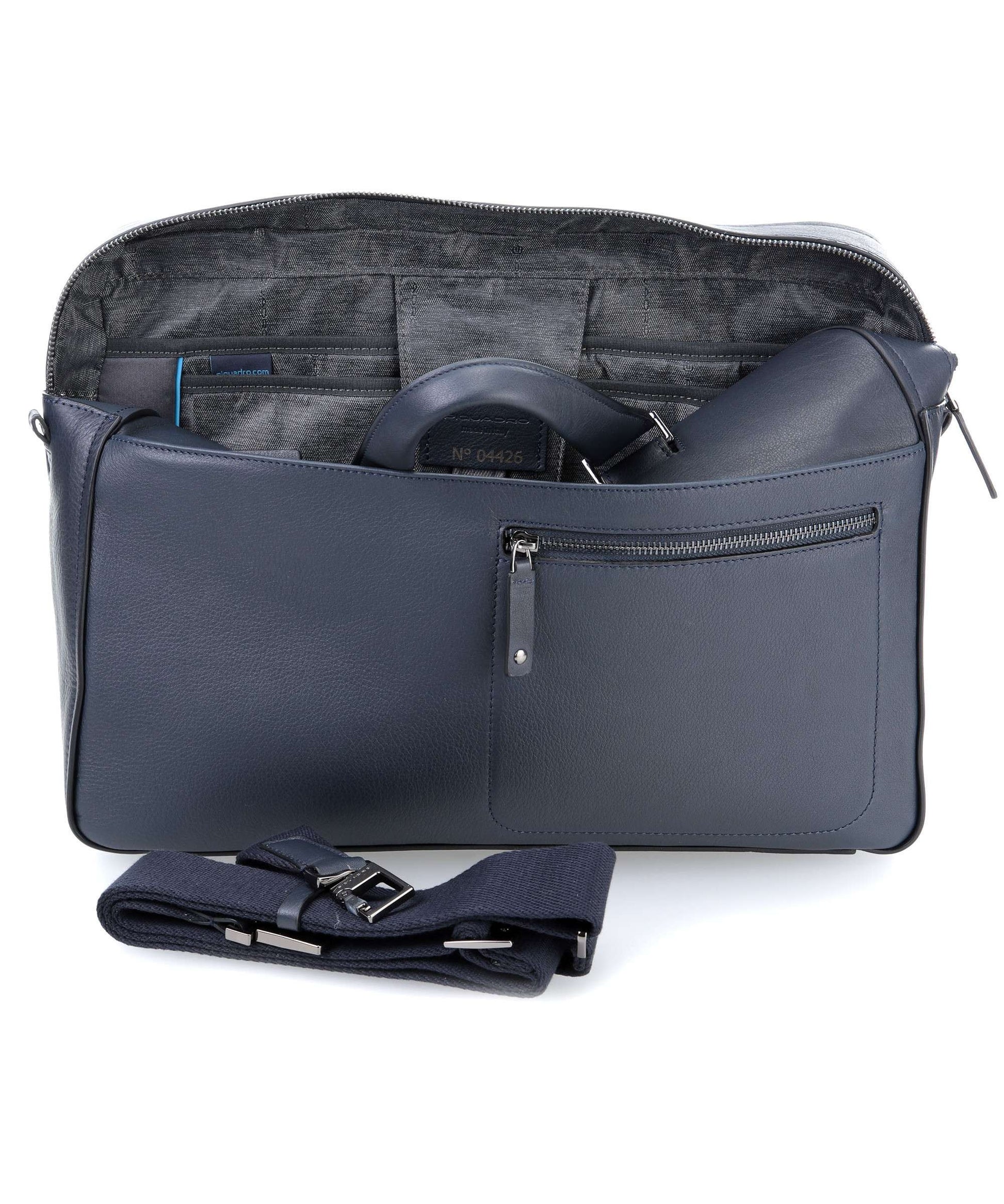 Cartella 2 Manici In Pelle Blu David Piquadro