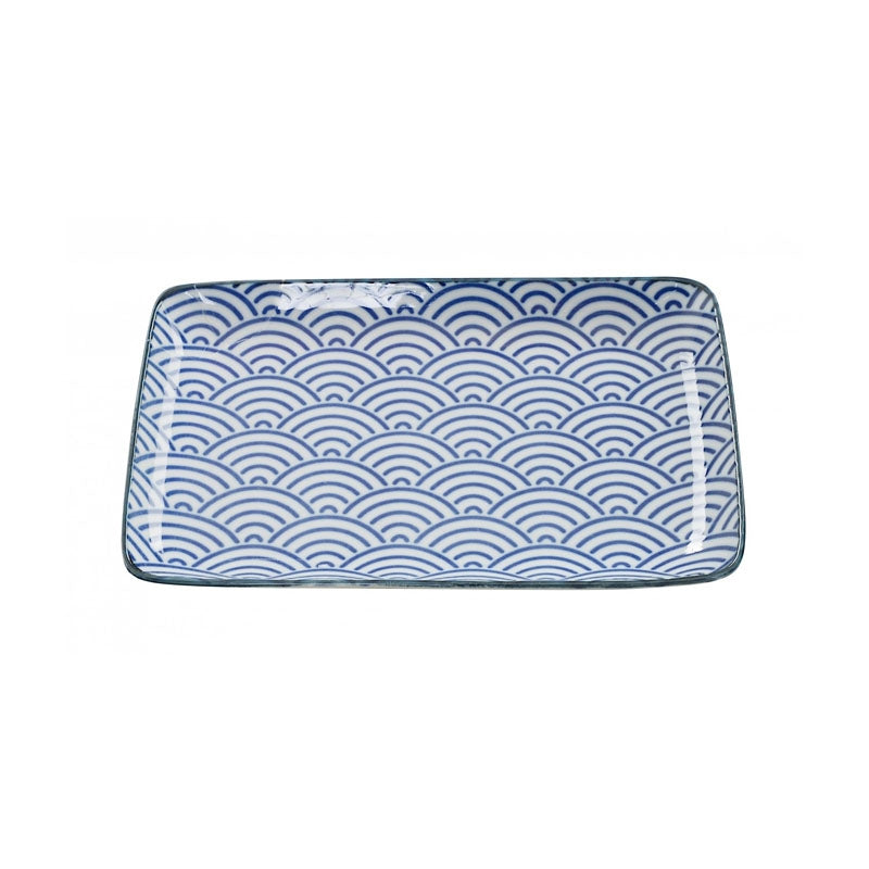 Nippon Blue Piatto Rettangolare Blue Wave Tokyo Design Studio