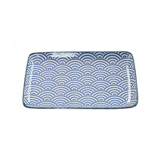 Nippon Blue Piatto Rettangolare Blue Wave Tokyo Design Studio