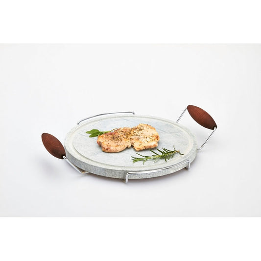 Pietra Ollare Tonda Ø 30 Cm Con Telaio In Acciaio