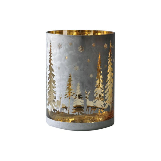 Stormlight Deers/Trees 18/H.24Cm Frosty-Gold Cor Mulder