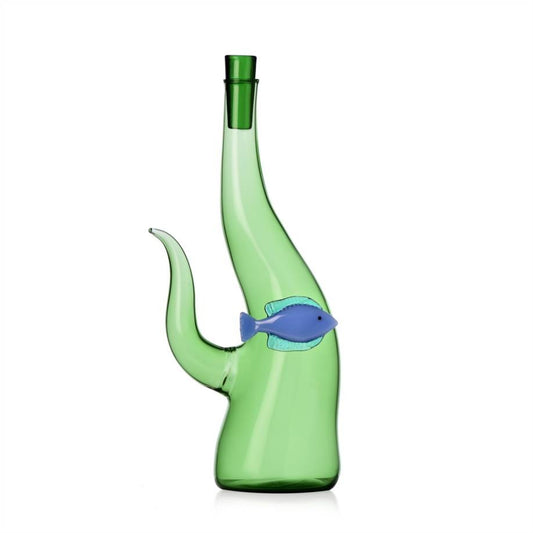 bottiglia alga-pesce blu