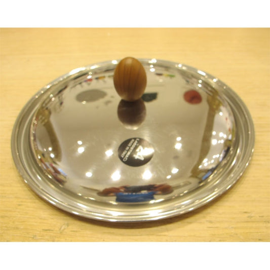 Coperchio Acciaio Con Pomello In Legno 24 Cm