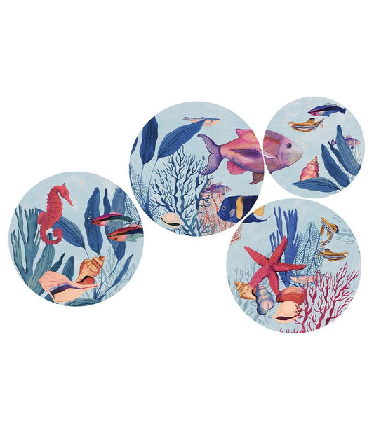 Piatti Decorativi Da Parete Male` - Set 4 Pz L'oca Nera