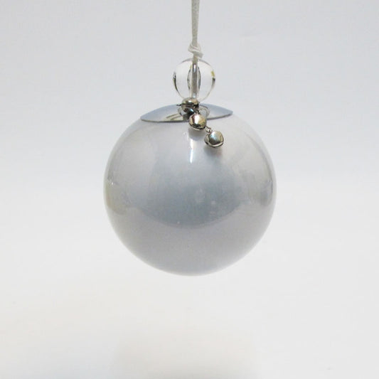 L`Oca Nera - Sfera Natale In Vetro Bianca Ghiaccio Grande L'oca Nera