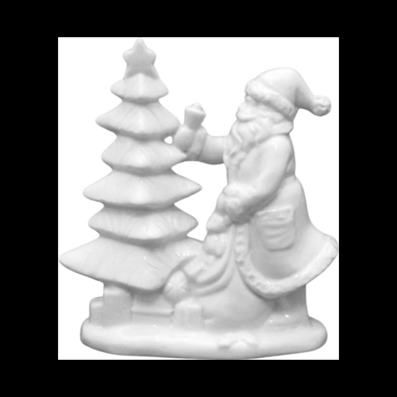L`Oca Nera - Babbo Natale Medio Con Albero Cm 15.5