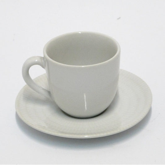 White Rice Sei Tazze Caffe Con Piattino