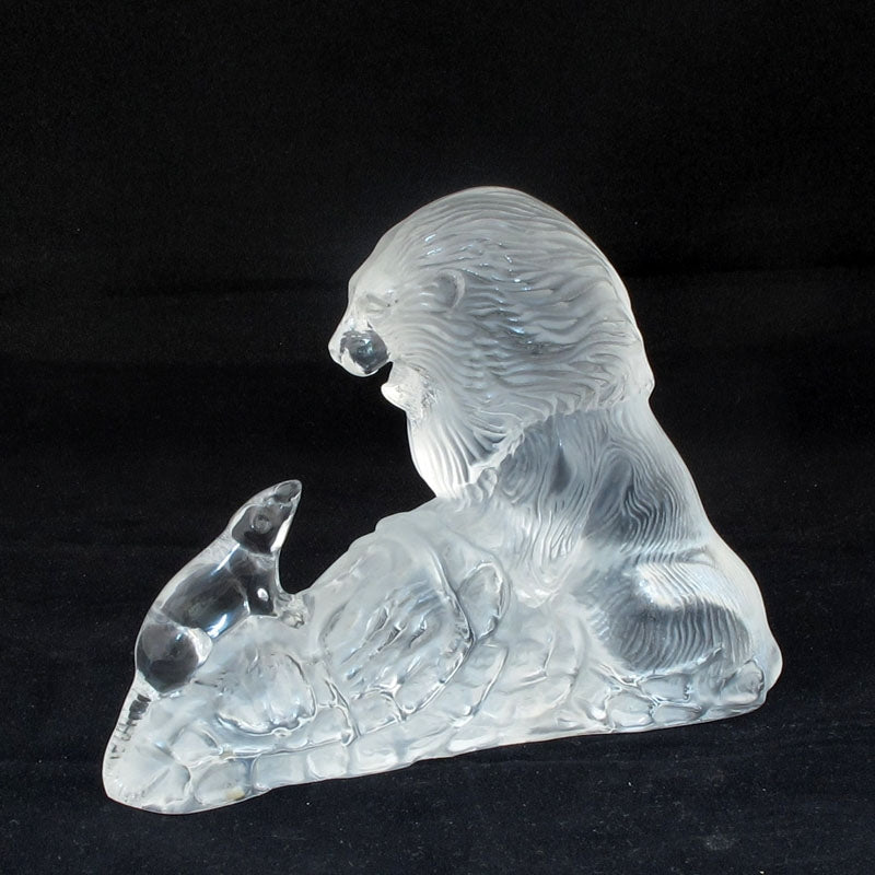 Statua Leone Cristallo Cristal Sevres