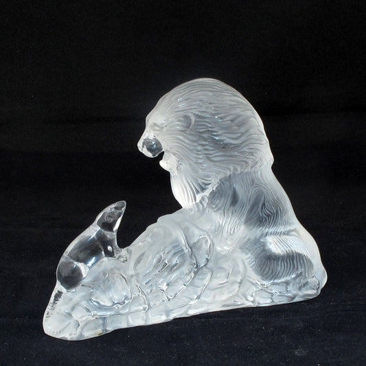Statua Leone Cristallo Cristal Sevres