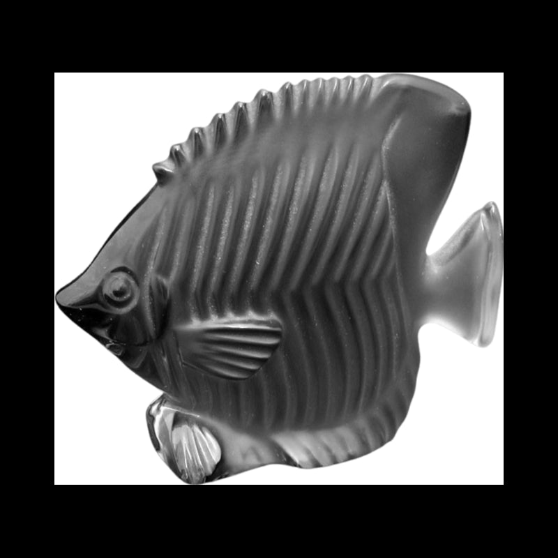 Statua Pesce Cristallo Papillon Glicine Cristal Sevres