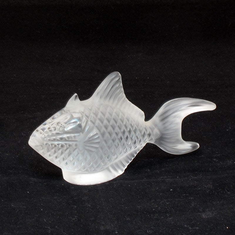 Statua Pesce Cristallo Baliste Clair Cristal Sevres