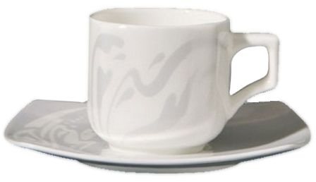 Sei Tazze Caffe Con Piattino Linea Vela Dec. Wing