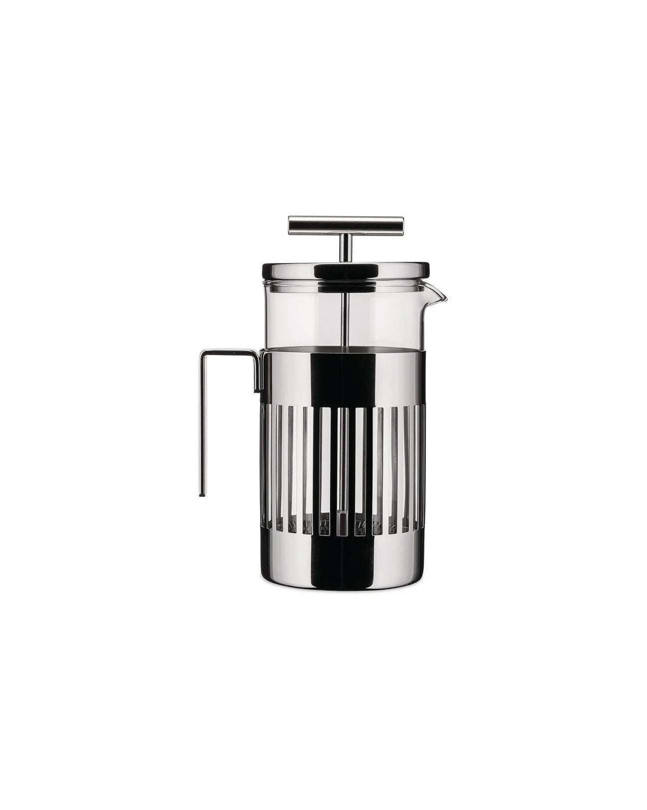 Caffettiera a presso-filtro o infusiera in acciaio inossidabile 18/10 e vetro pirofilo. 8 tazze.