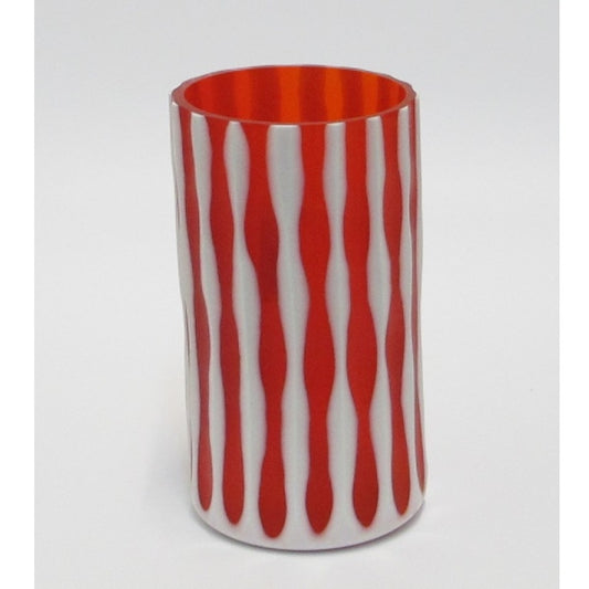 Vaso In Vetro Bianco E Rosso