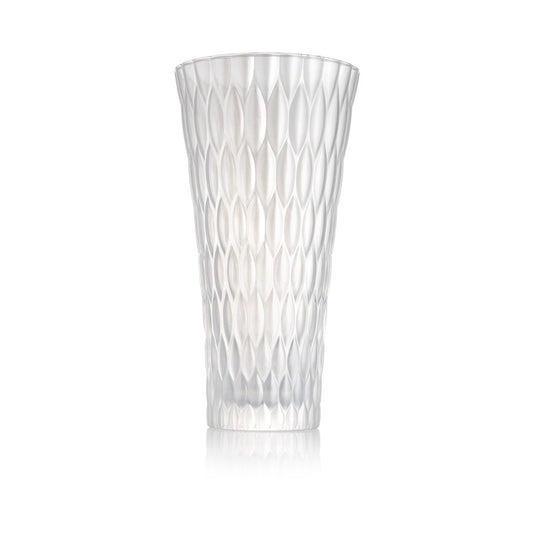 Loto Vaso H. 30 Cm. Decoro Perlaceo Bianco Ivv