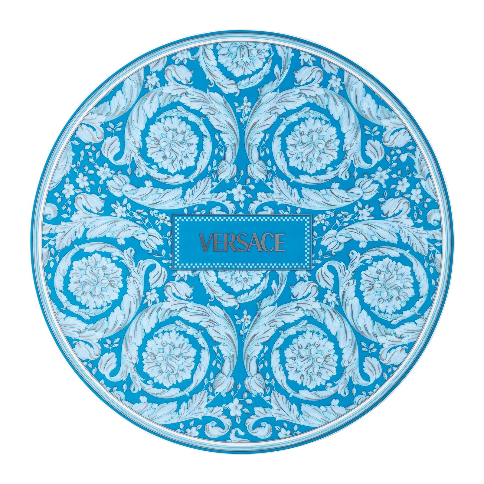 Piatto Segnaposto Barocco Teal 33 cm Versace