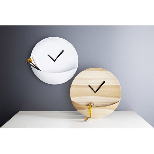 Kangourooo Orologio A Parete Bianco Con Tasca