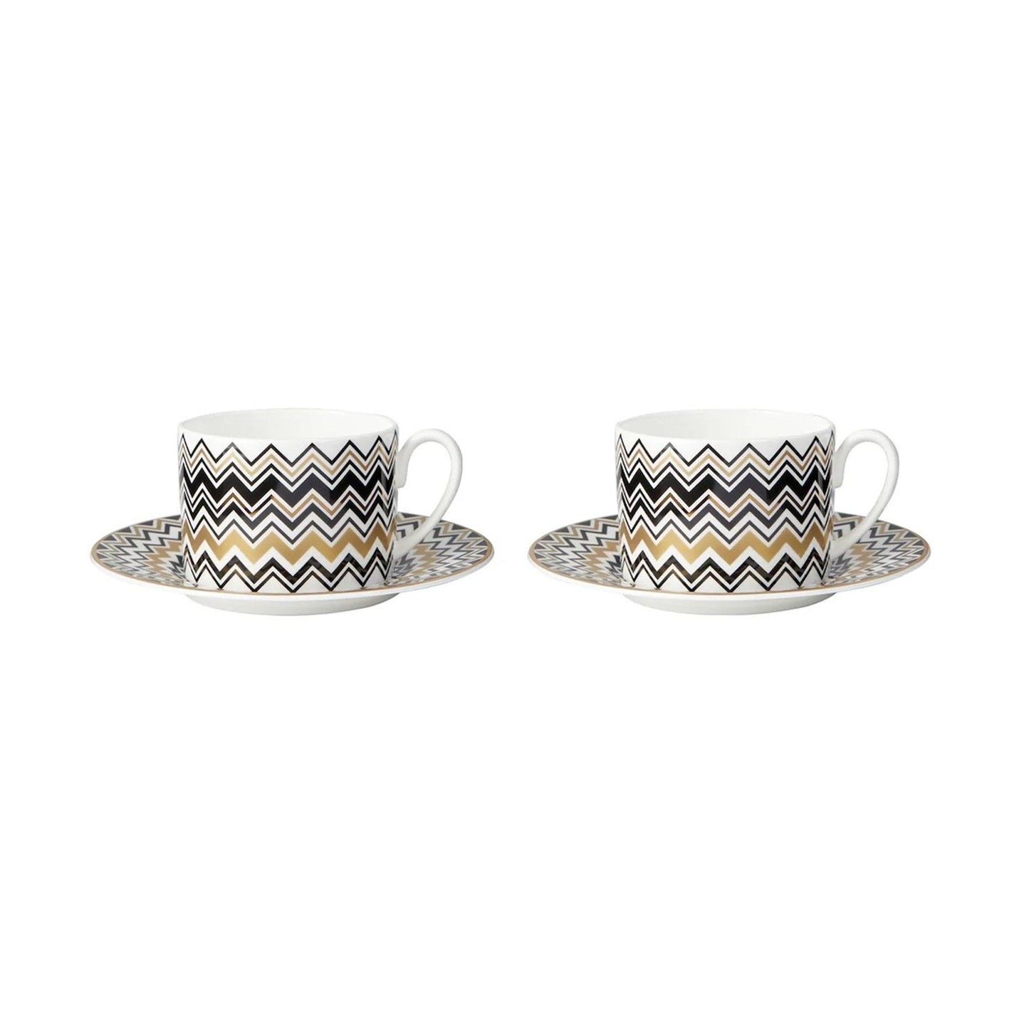 Set 2 tazze te Zig Zag Gold