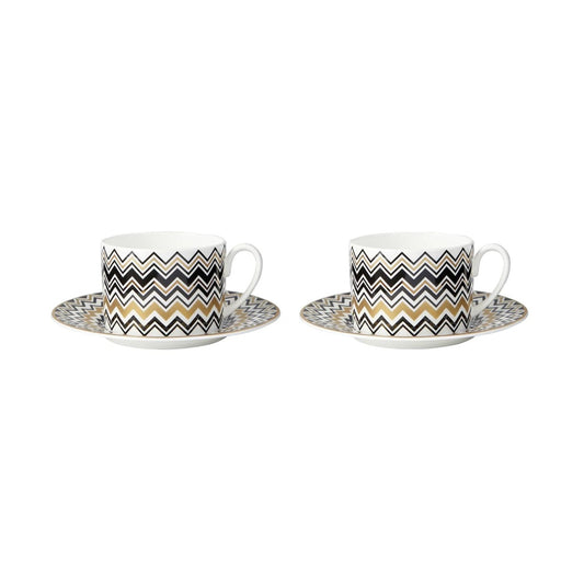 Set 2 tazze te Zig Zag Gold