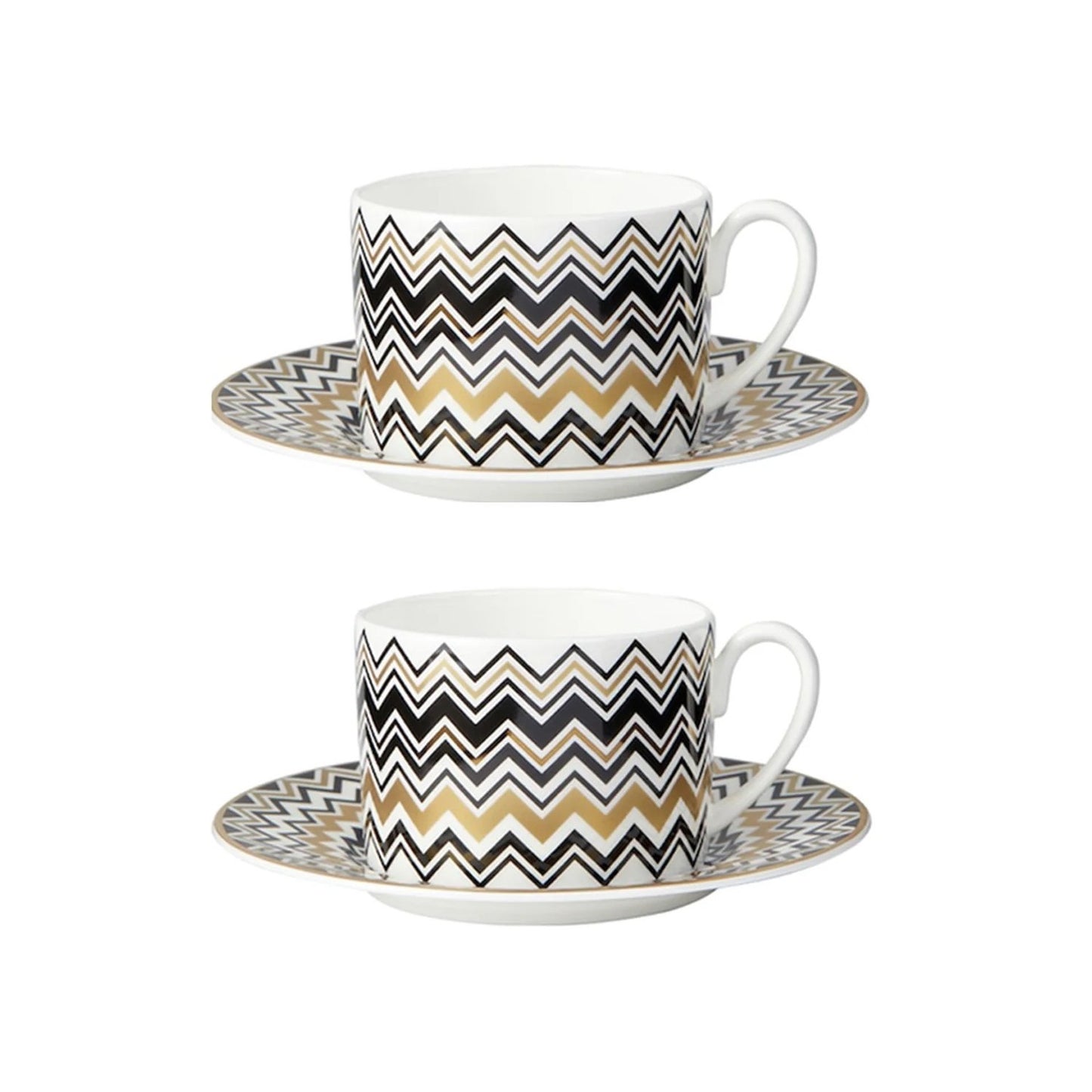 Set 2 tazze te Zig Zag Gold