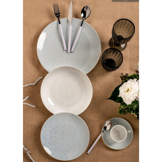 Set 6 Tz Caffè; Con Piattino Azzurra Porcellana Evviva