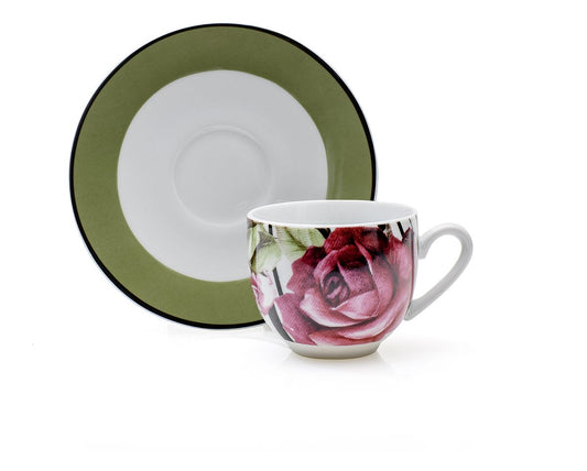 Set 6 Tazze Caffè  C/Piattino  Roseline Evviva