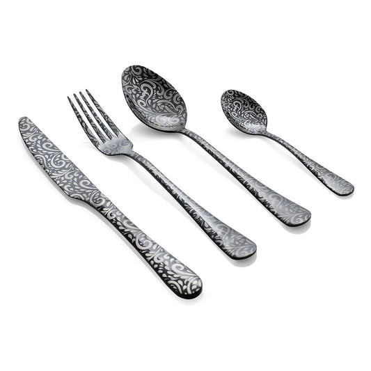 Set 24 Pz Posate In Acciaio Pvd Arabesque Evviva