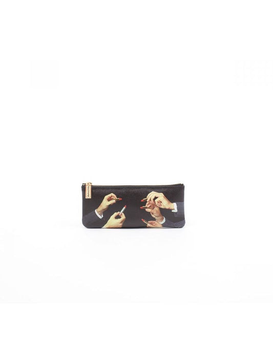 Astuccio In Pu Stampato Toiletpaper Cm. 21X9 - Lipsticks Black