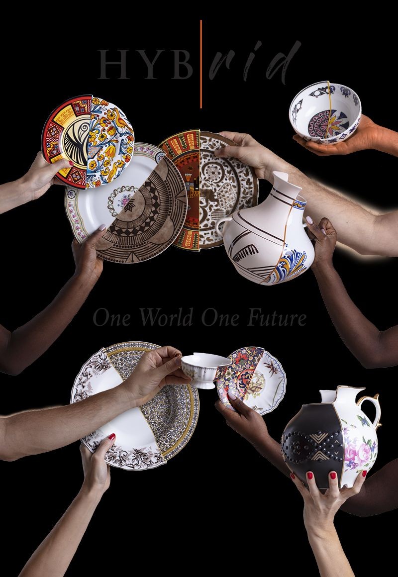 Vaso In Porcellana Hybrid-Ife Seletti