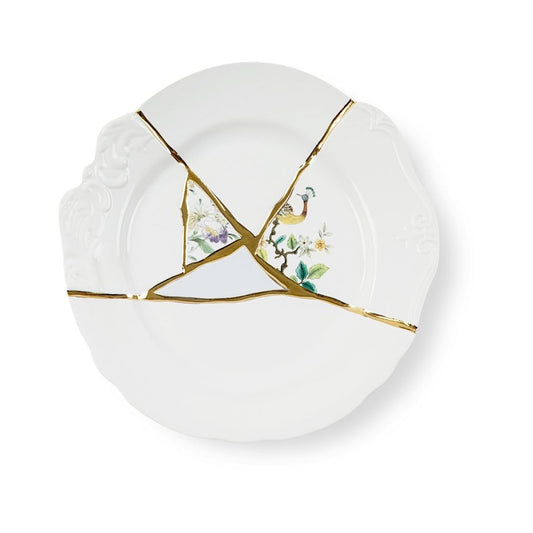 Piatto Piano In Porcellana Kintsugi-N`2